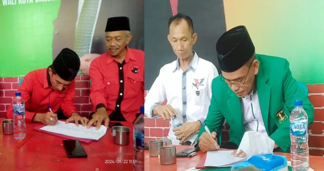 
					Poto: kedua paslon saat Kukuhkan tim pemenangan (joe) 